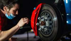 hand painted red caliper