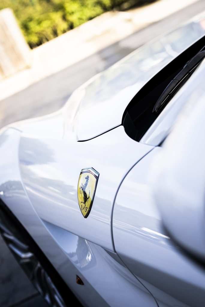 ferrari f12 logo closeup