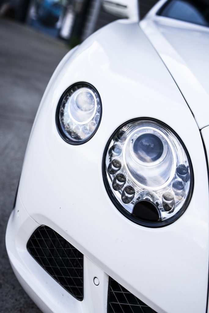 Bentley continental headlight closeup