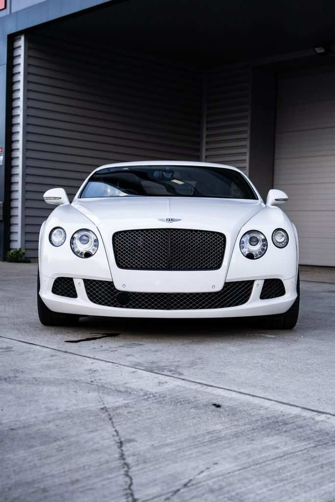 white bentley continental front view